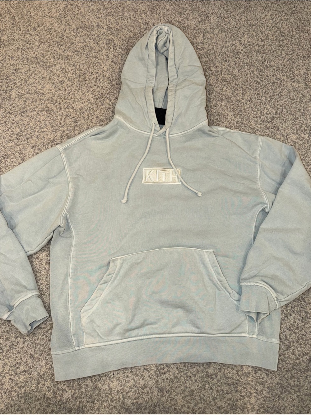 Kith Pale Blue Embroidered Box Logo Hoodie